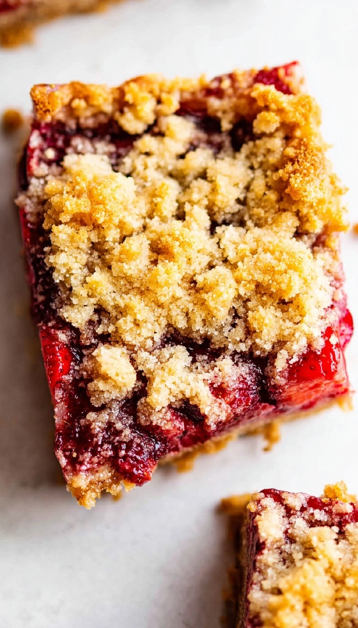 Strawberry Crumble Bars (Almond Flour, Easy & Buttery)