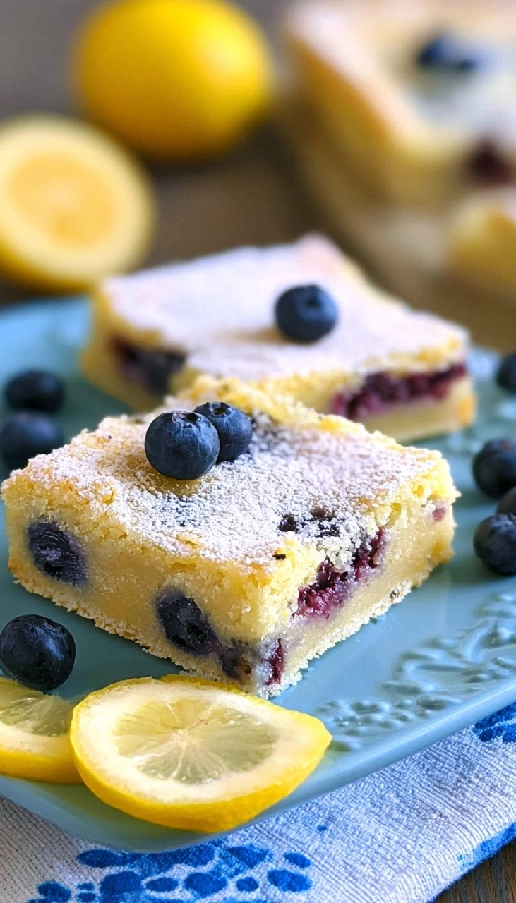 Blueberry Lemon Bars | Sweet-Tart Picnic Dessert Squares