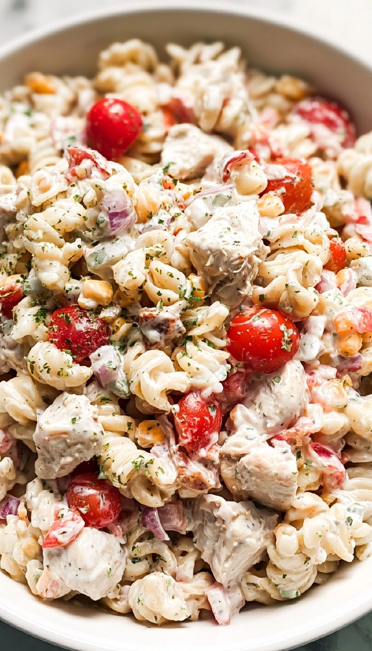 Chicken Ranch Pasta Salad