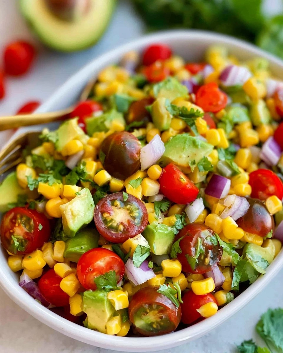 Corn Tomato Avocado Salad (with Cilantro Lime Vinaigrette)