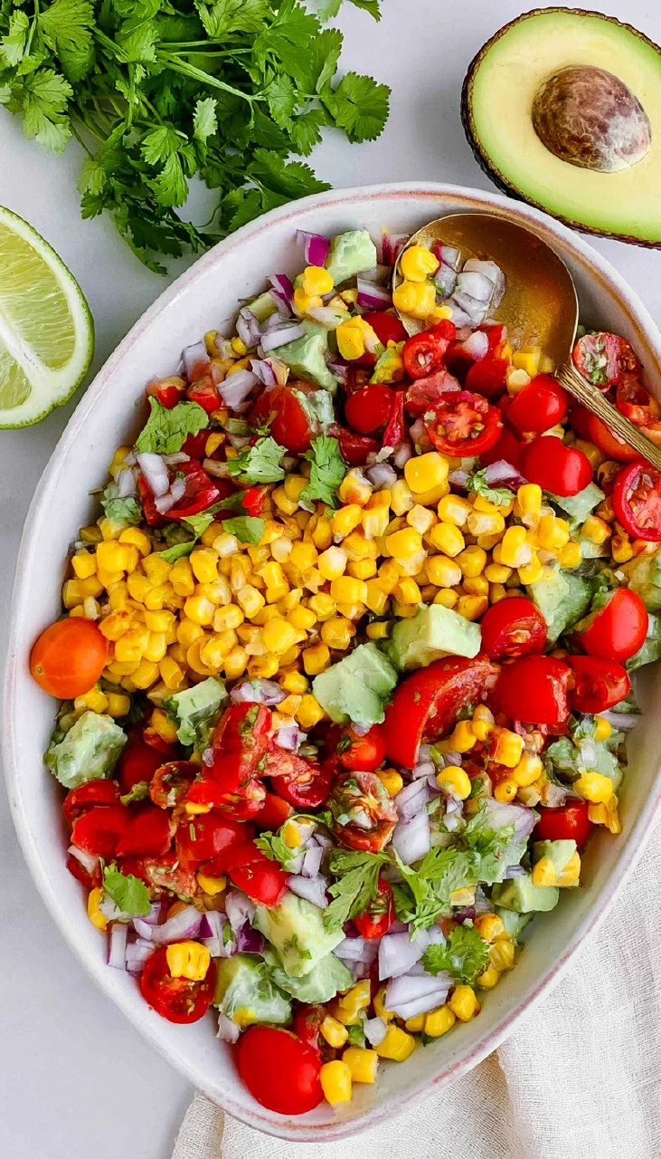 Corn Tomato Avocado Salad (with Cilantro Lime Vinaigrette)