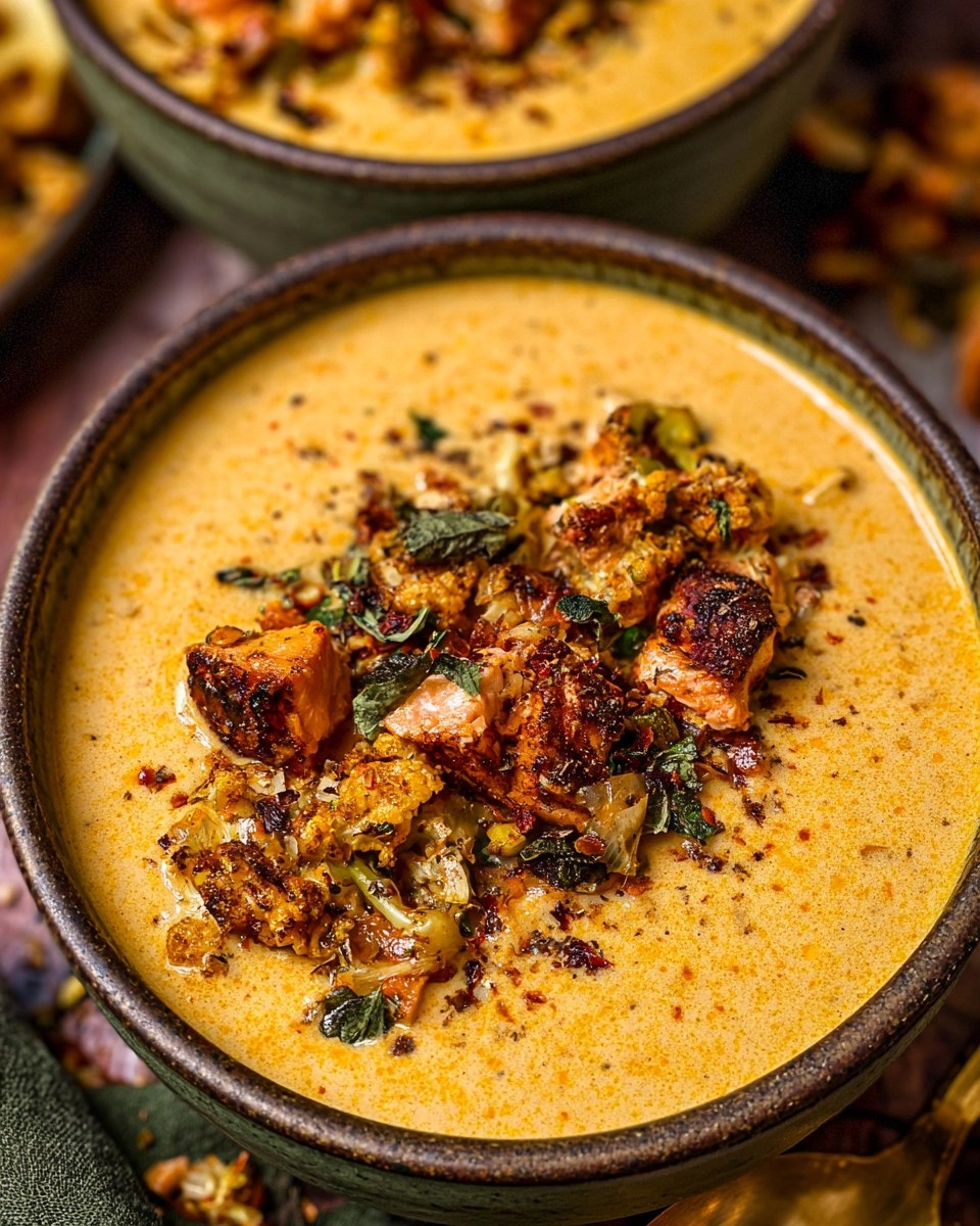 Creamy Blackened Salmon Chowder
