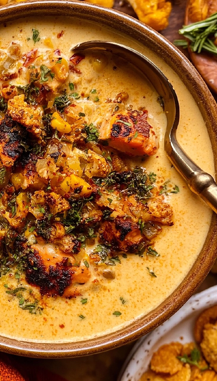 Creamy Blackened Salmon Chowder