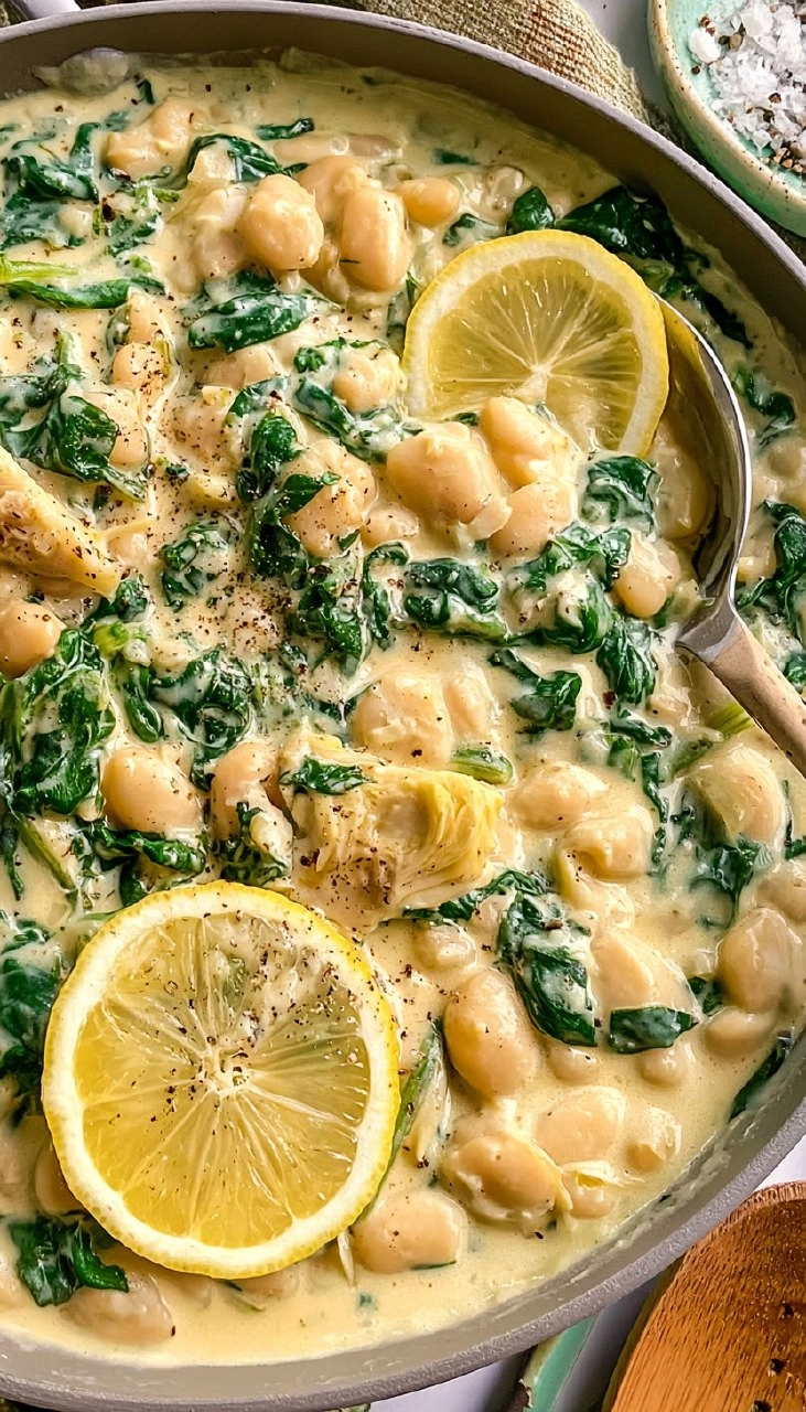 Creamy Spinach Artichoke Butter Beans