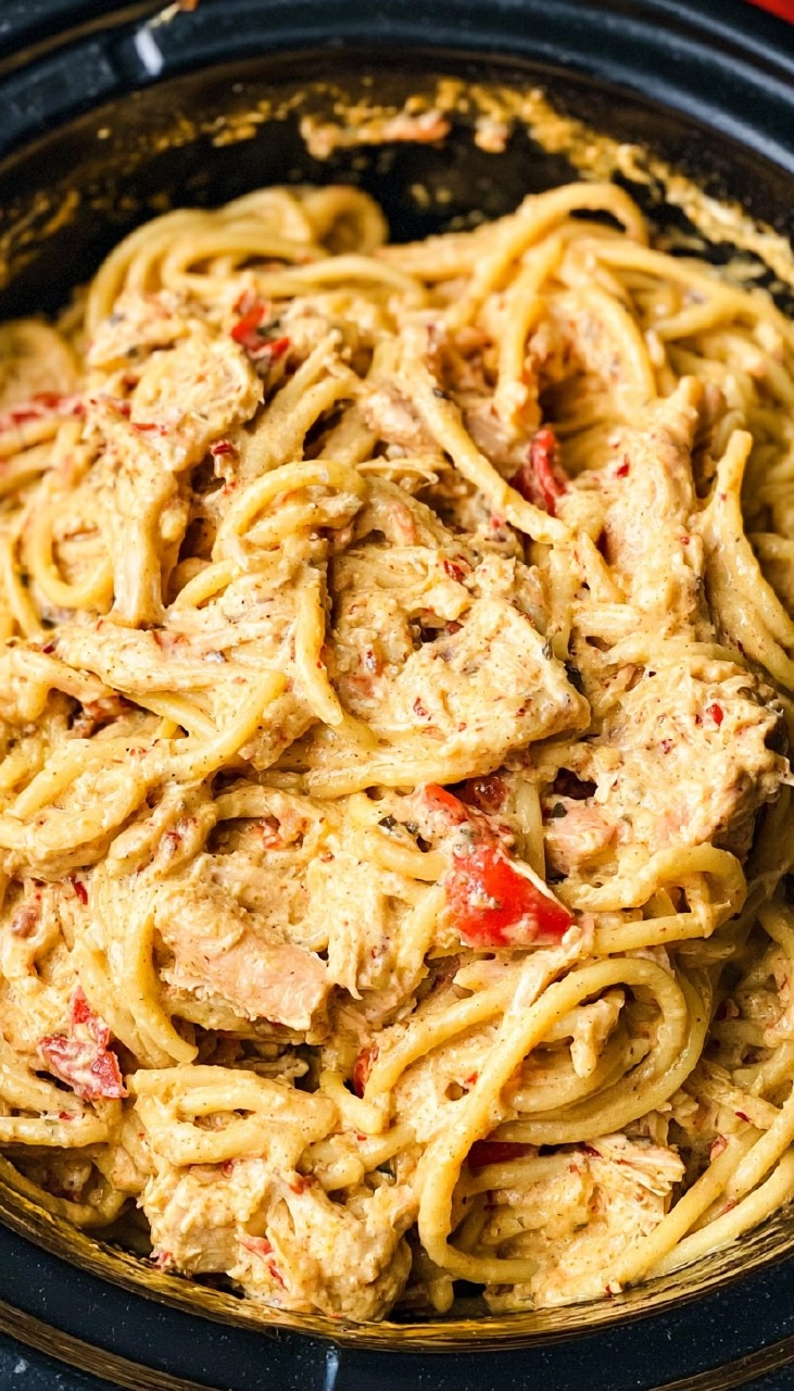 Crockpot Chicken Spaghetti