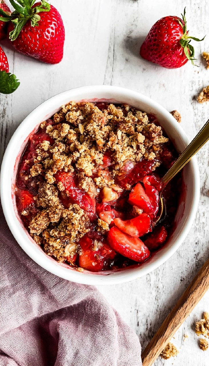 Healthy Strawberry Crisp (Gluten Free, Easy Almond Flour Crumble) 105 Healthy Strawberry Crisp (Gluten Free, Easy Almond Flour Crumble)