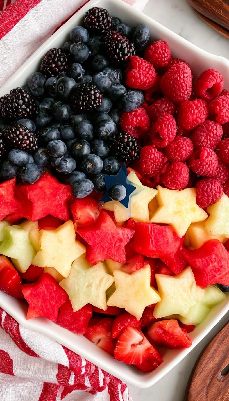 Red, White and Blue Fruit Salad | Patriotic Summer Side Dish