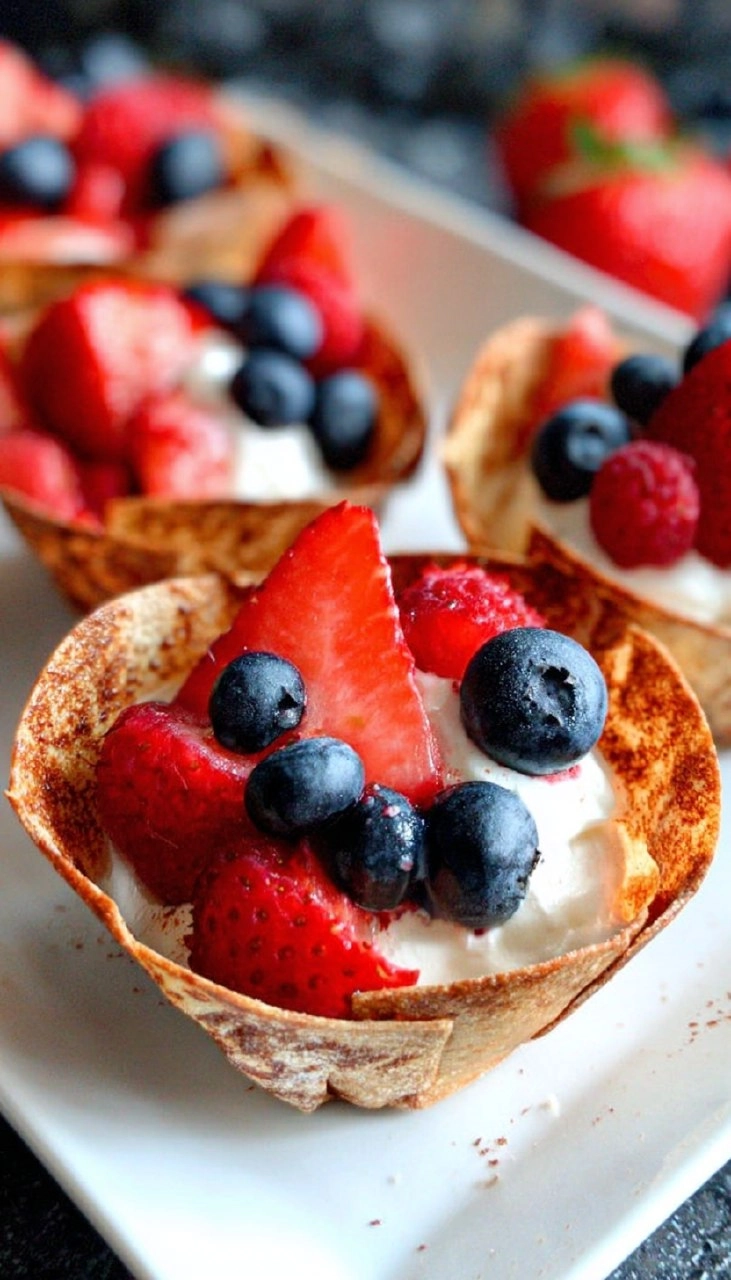 Red, White, and Blue Tortilla Cups