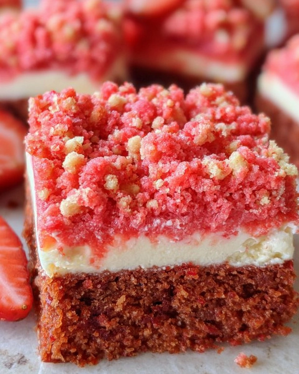 Strawberry Crunch Cheesecake Brownies