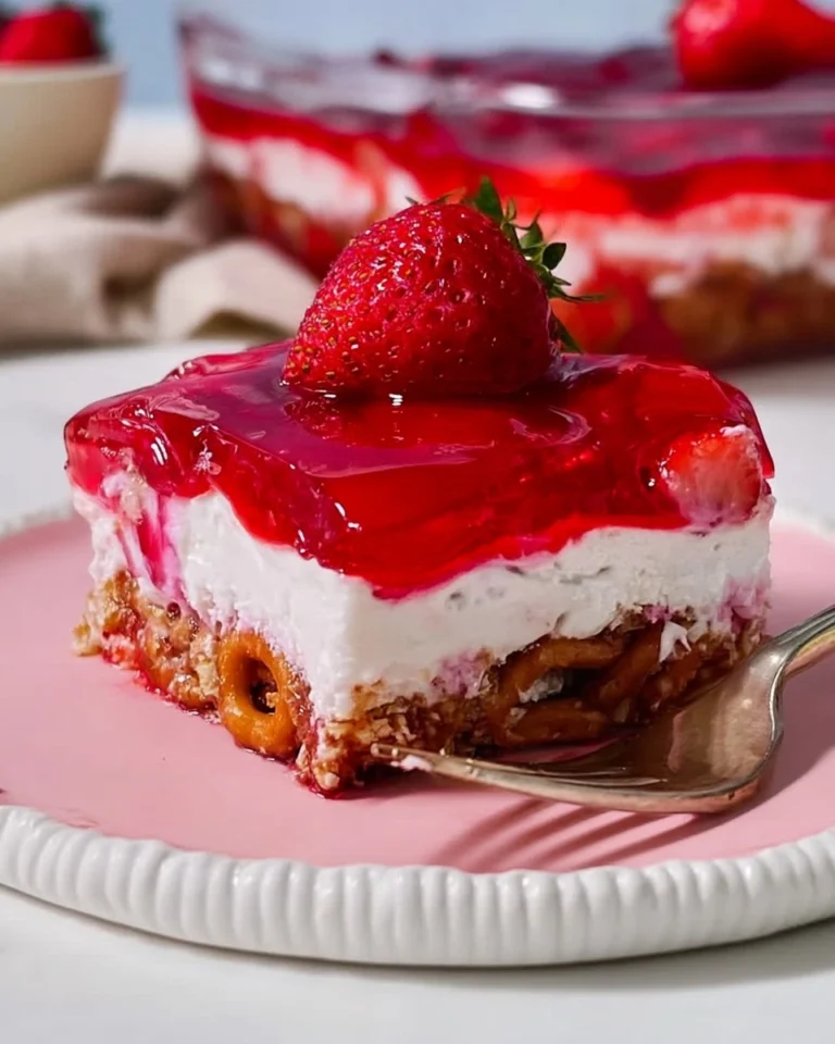 Strawberry-Pretzel-Salad-Sweet-No-Bake-Potluck-Dessert-Recipe