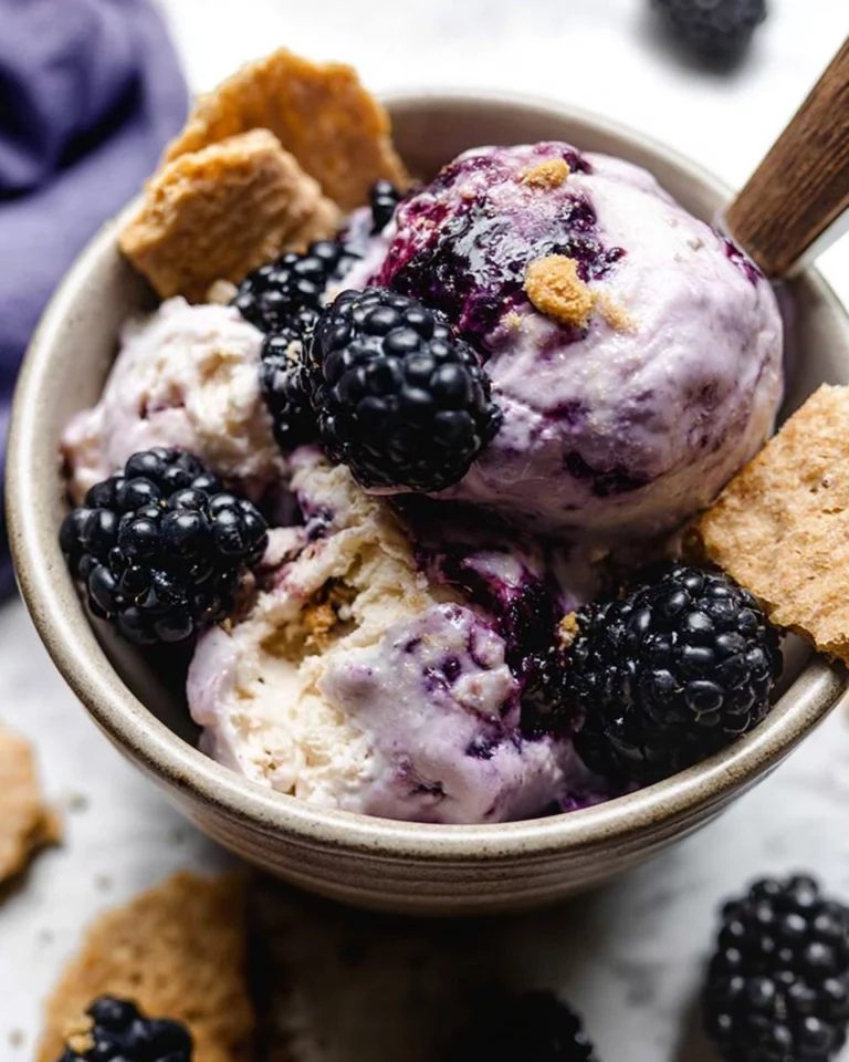 Blackberry-Cheesecake-Cottage-Cheese-Ice-Cream-Recipe