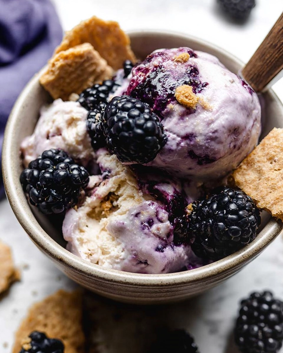 Blackberry Cheesecake Cottage Cheese Ice Cream
