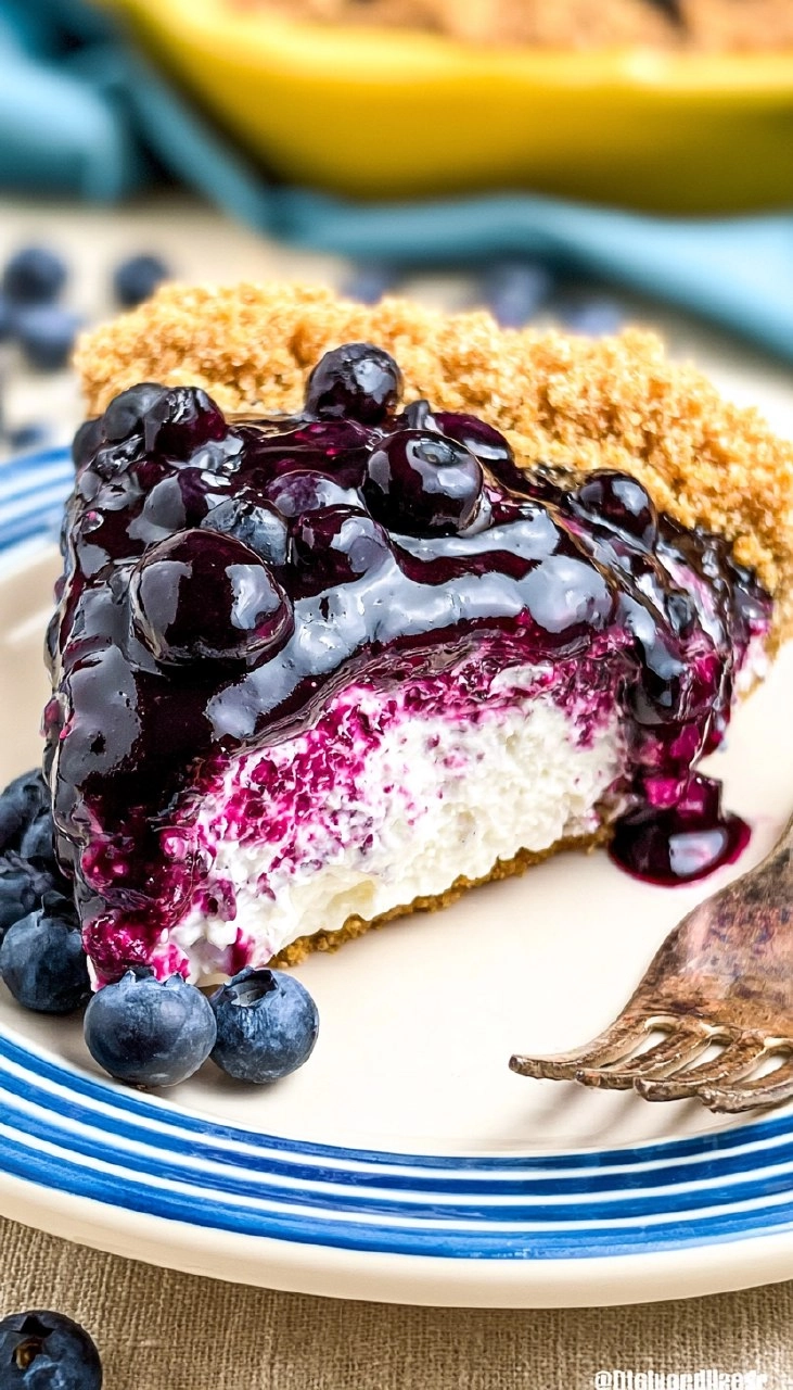 Blueberry Cream Cheese Pie (No-Bake)