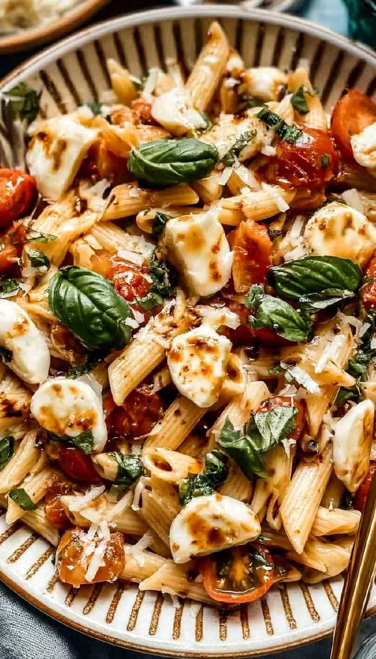 Caprese Pasta (Easy Tomato Mozzarella Pasta)