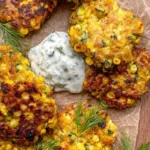 Corn-and-Zucchini-Fritters-with-Herb-Yogurt-Sauce-Recipe