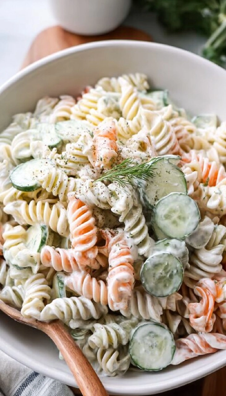 Creamy Cucumber Pasta Salad