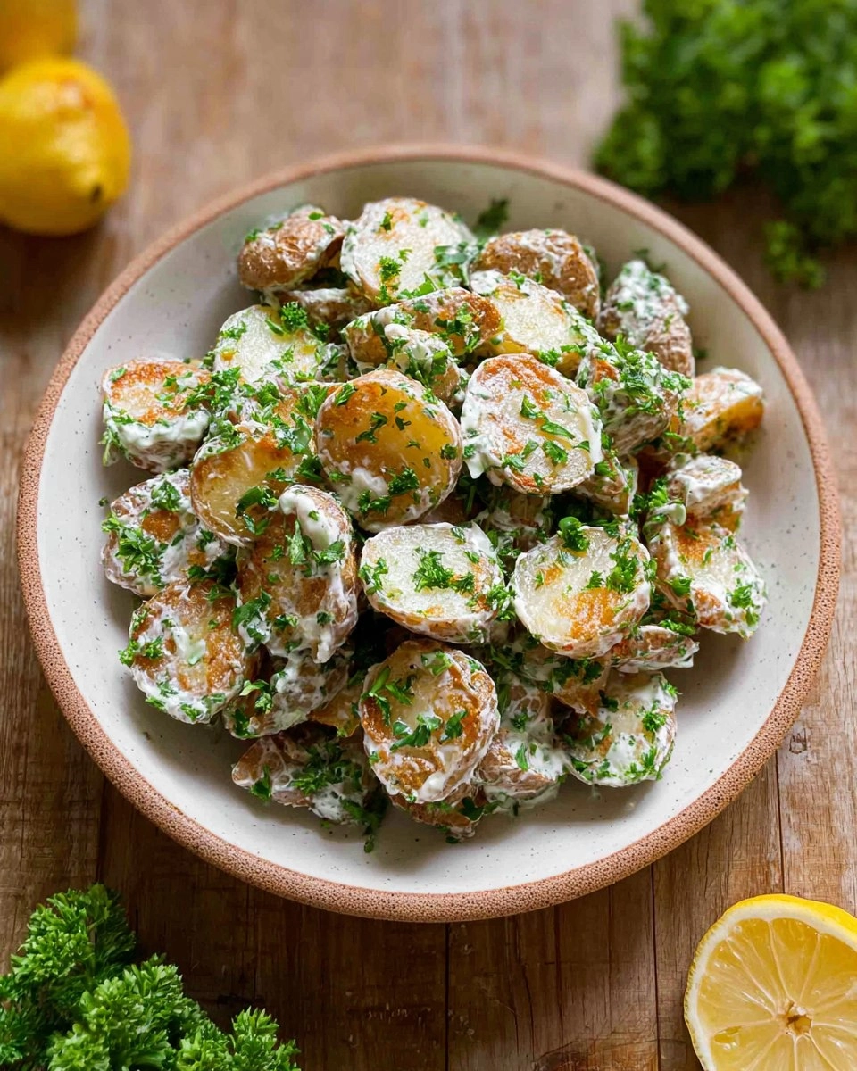 Crispy Potato Salad with Creamy Herb Yogurt Dressing