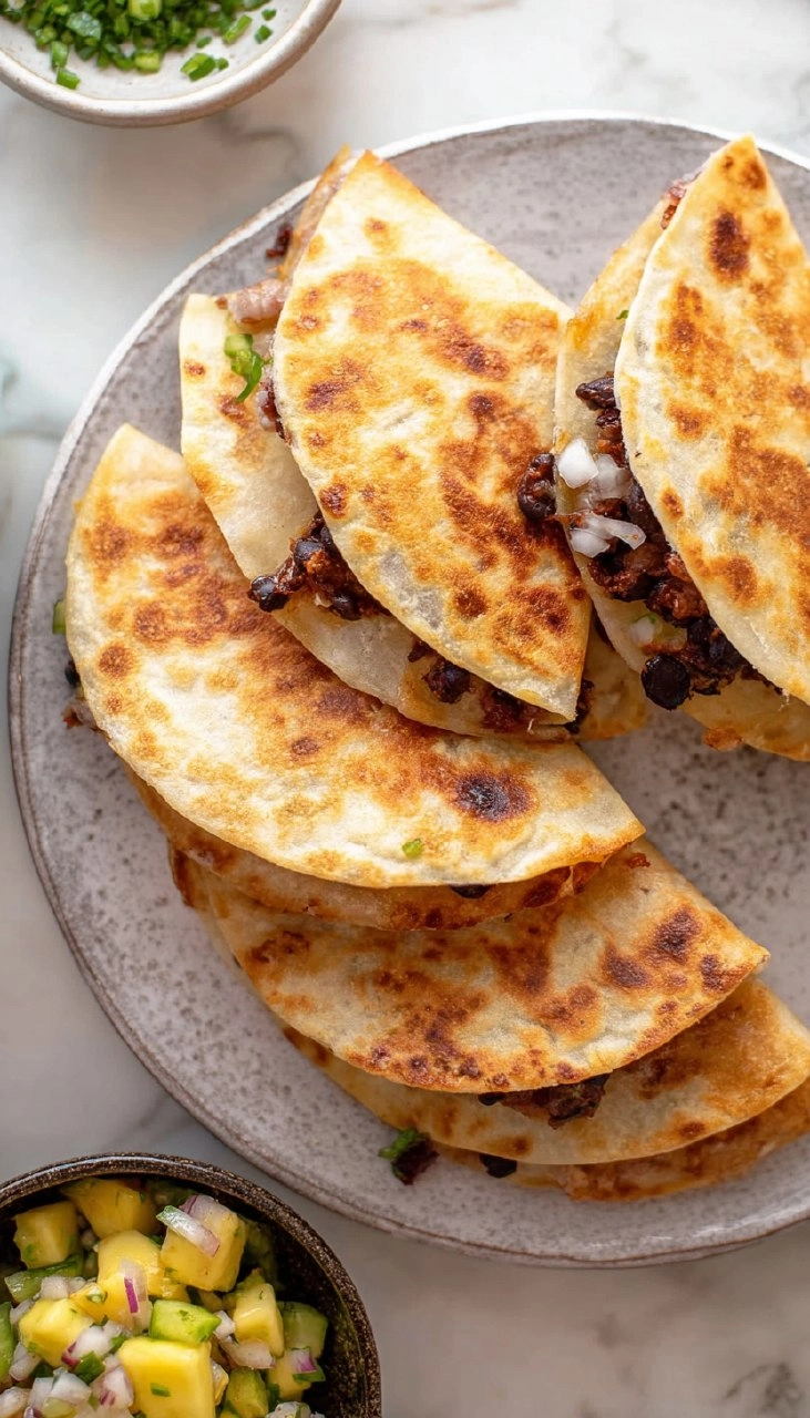 Crispy Smashed Black Bean Tacos with Mango Salsa. 105 Crispy Smashed Black Bean Tacos with Mango Salsa.