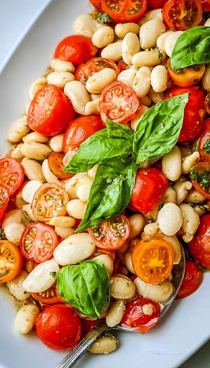 Easy Caprese White Bean Salad