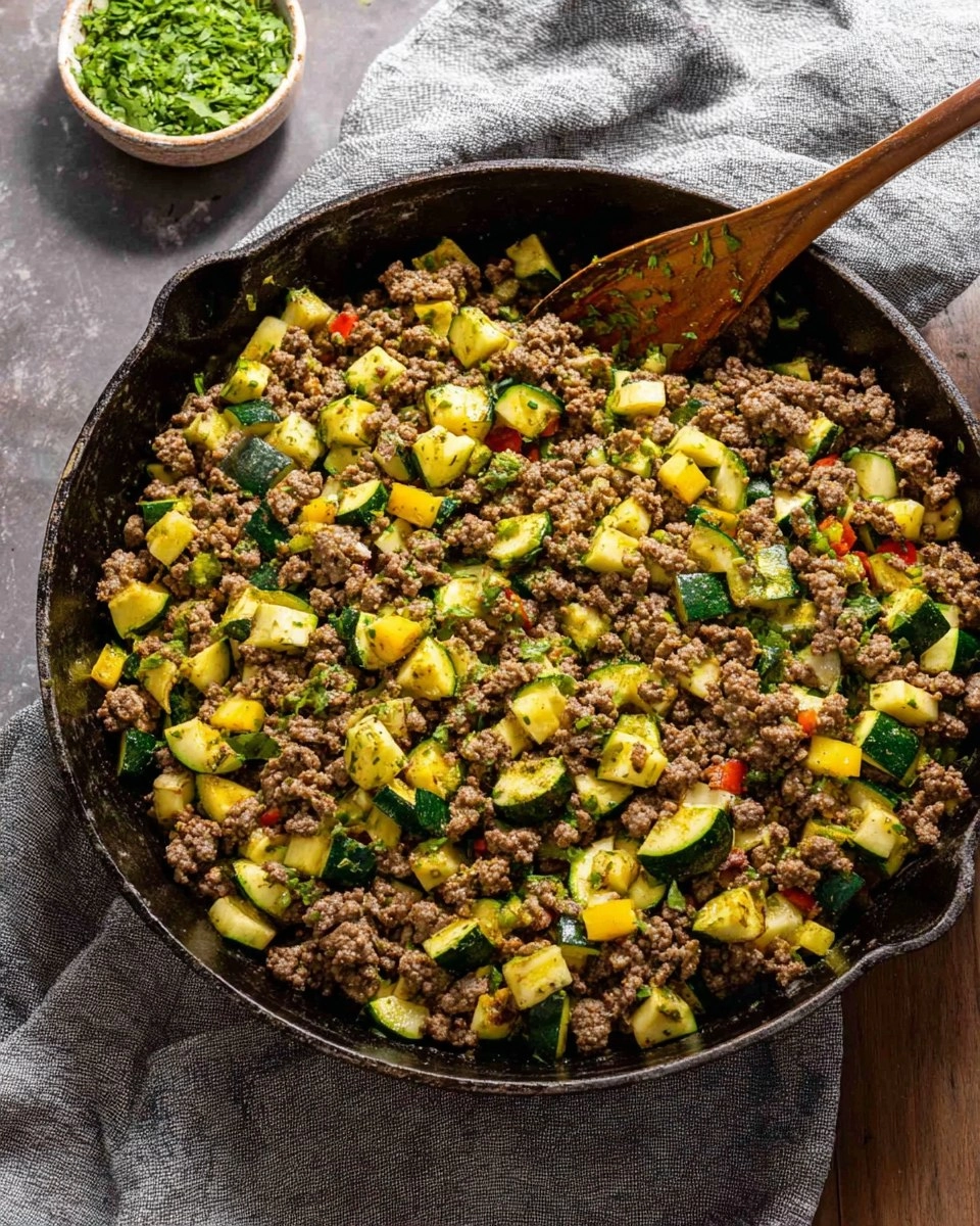 Ground Beef and Zucchini Skillet