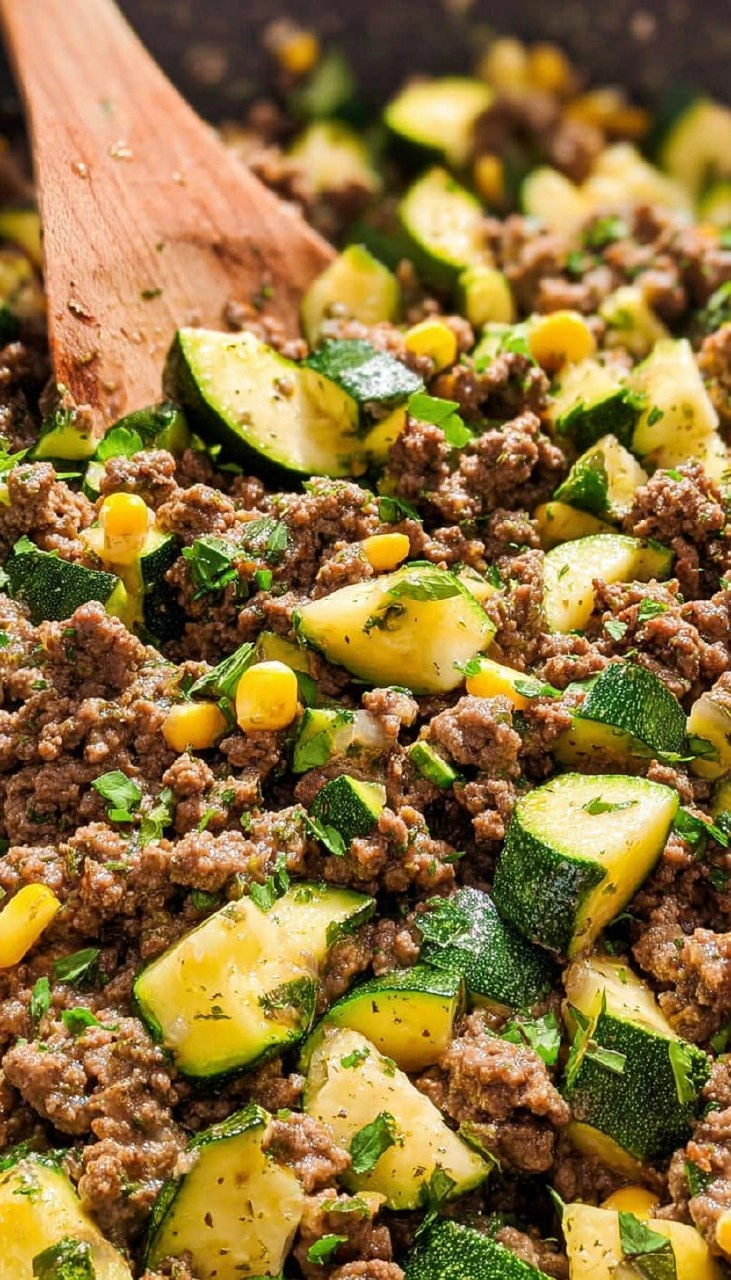 Ground Beef and Zucchini Skillet