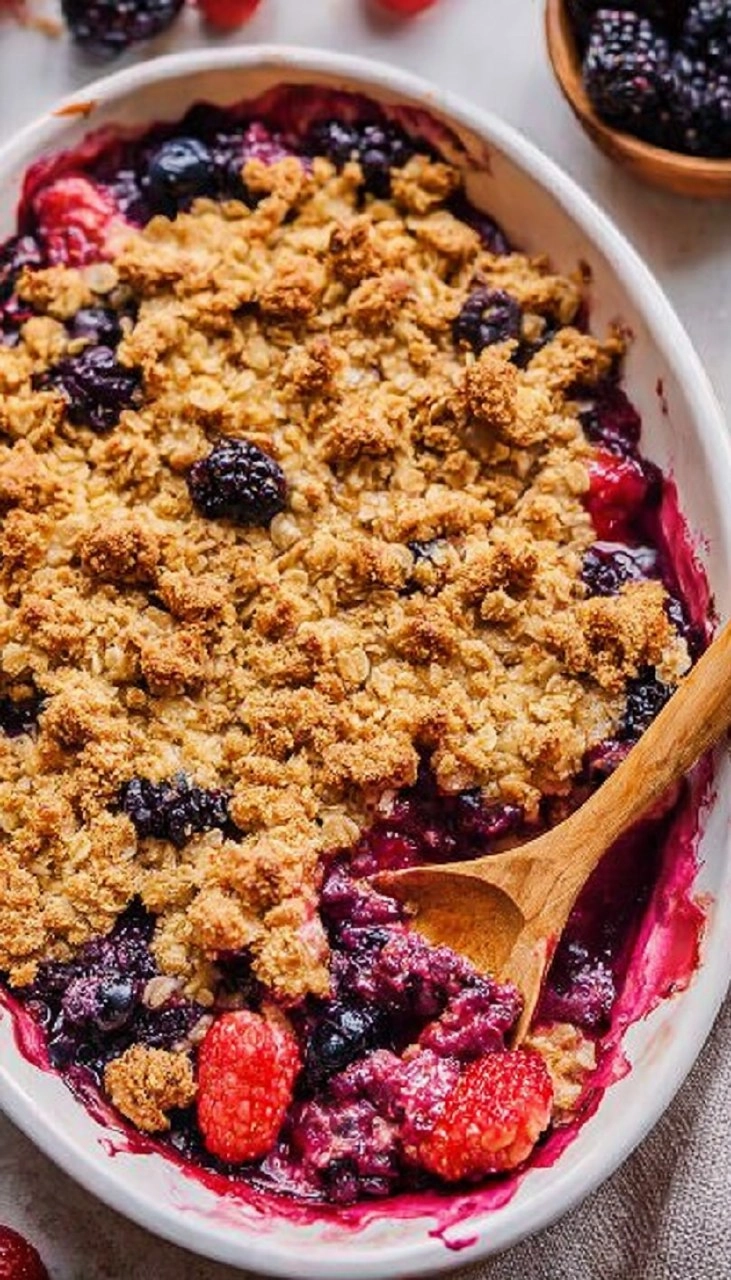 Healthy Mixed Berry Crisp (Gluten-Free)