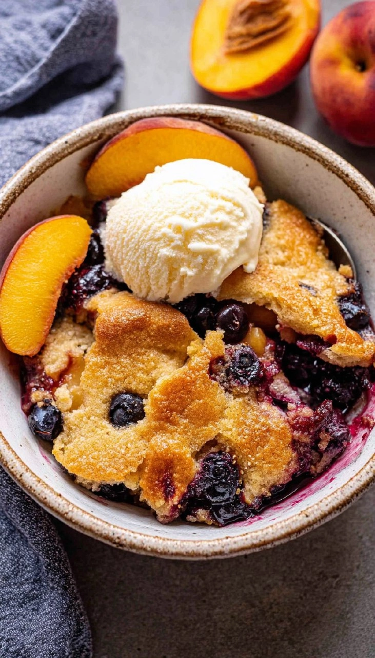 Peach Blueberry Cobbler