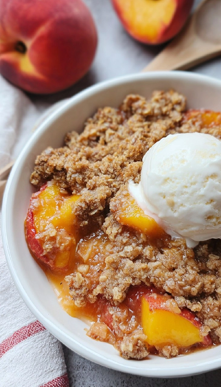 Simple Peach Crisp Recipe with Oat Topping