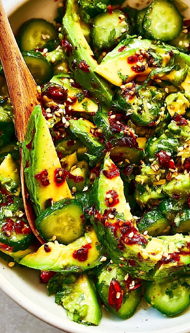 Smashed Cucumber Avocado Salad
