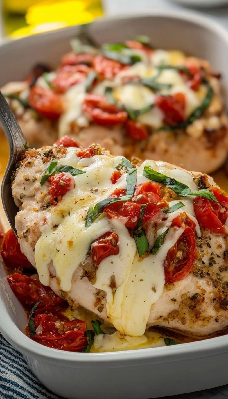 Creamy Baked Bruschetta Chicken