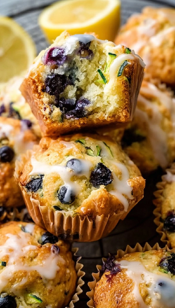 Lemon Blueberry Zucchini Muffins