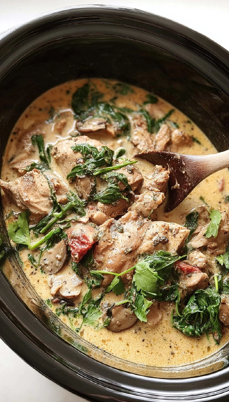 Slow Cooker Tuscan Chicken (Creamy, 10-Minute Prep)