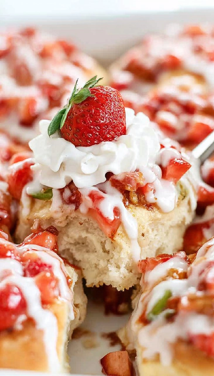 Strawberry Shortcake Cinnamon Rolls
