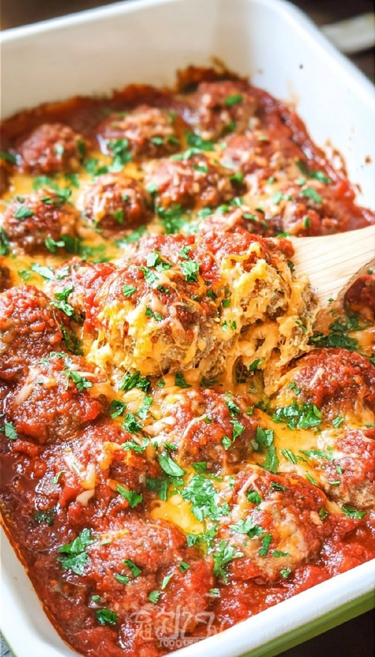 Chili Cheese Meatball Bake