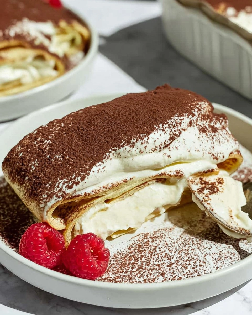 Cottage Cheese Tiramisu Crepe Roll