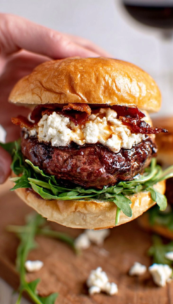 Fig and Bacon Goat Cheese Burgers