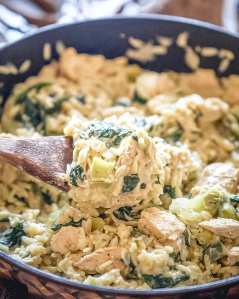 One-Pot-Spinach-Artichoke-Chicken-Orzo-Recipe