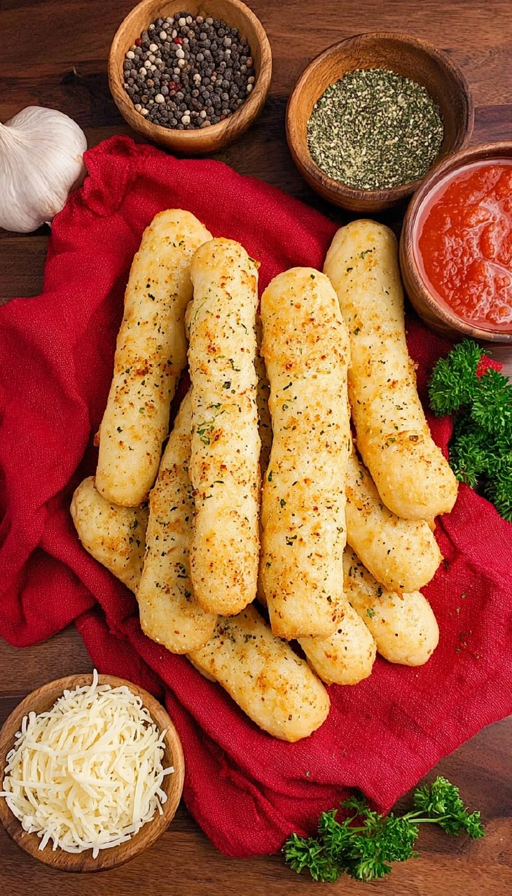 2 Ingredient Garlic Parmesan Breadsticks