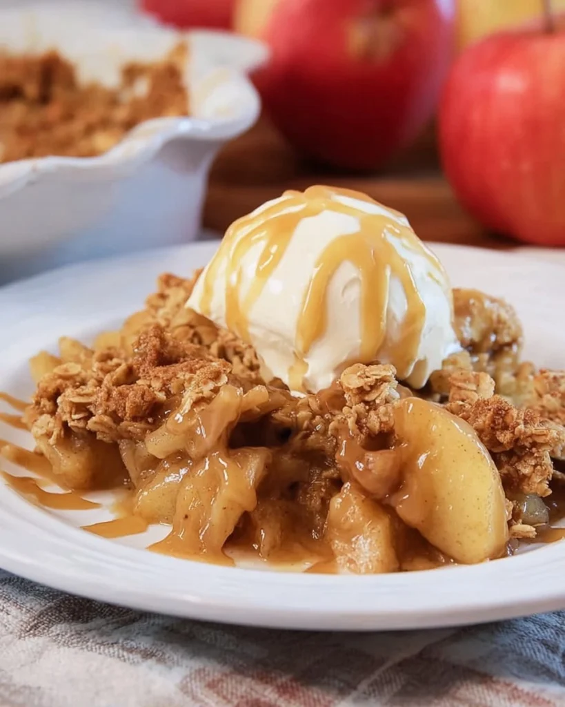 Caramel-Apple-Crisp-with-Crunchy-Oat-Topping-Recipe