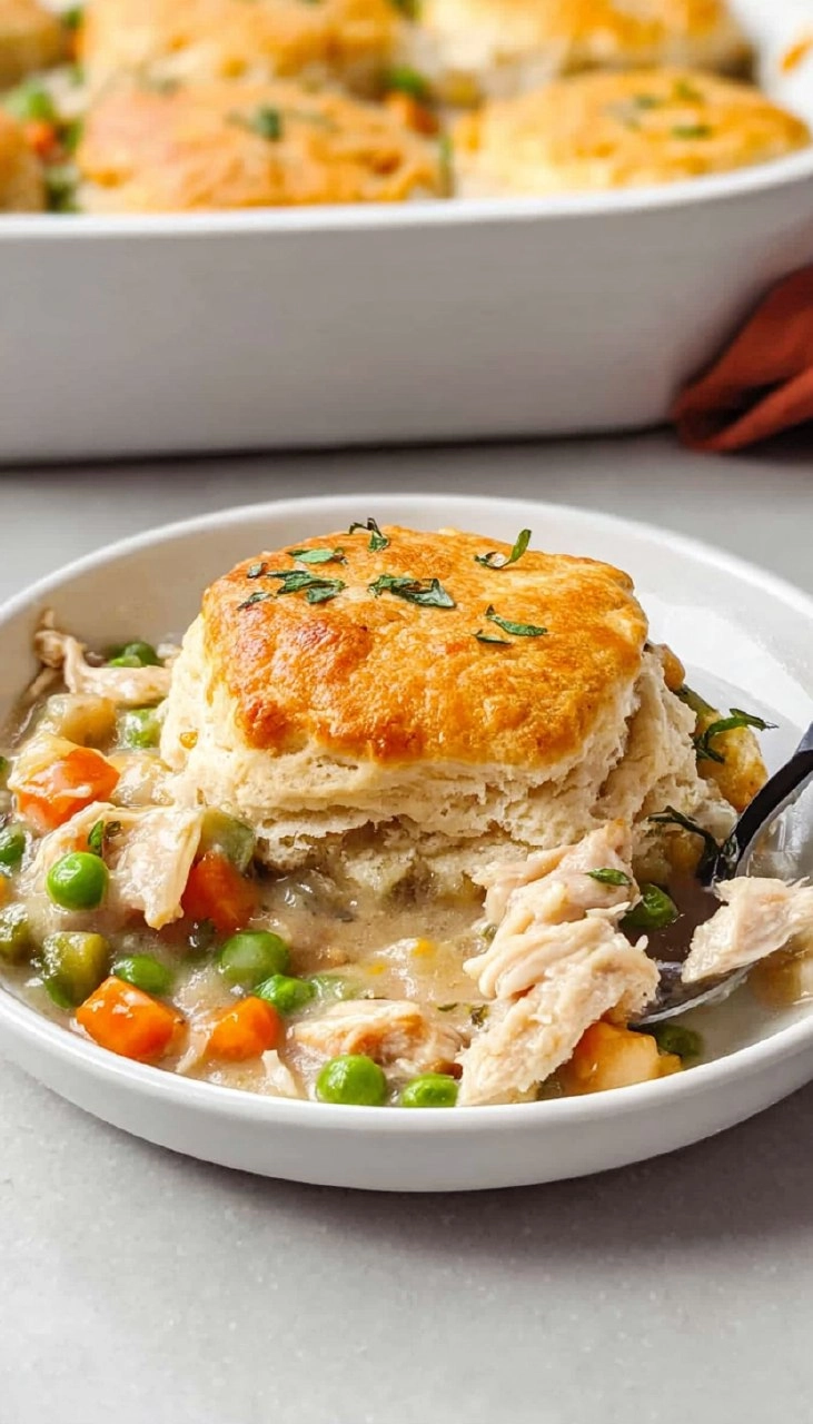 Chicken Pot Pie Casserole With Biscuits