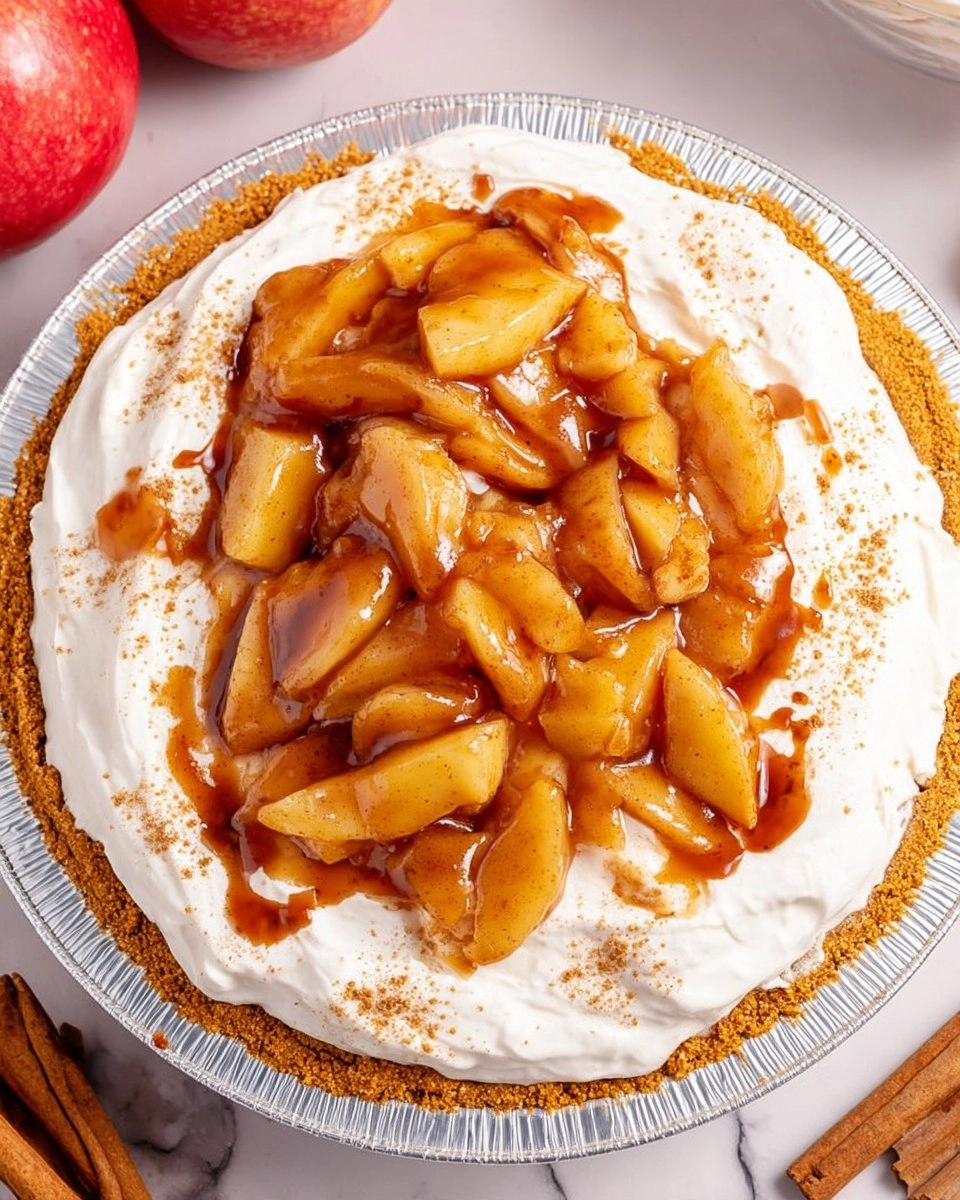 Creamy No Bake Apple Cheesecake Pie