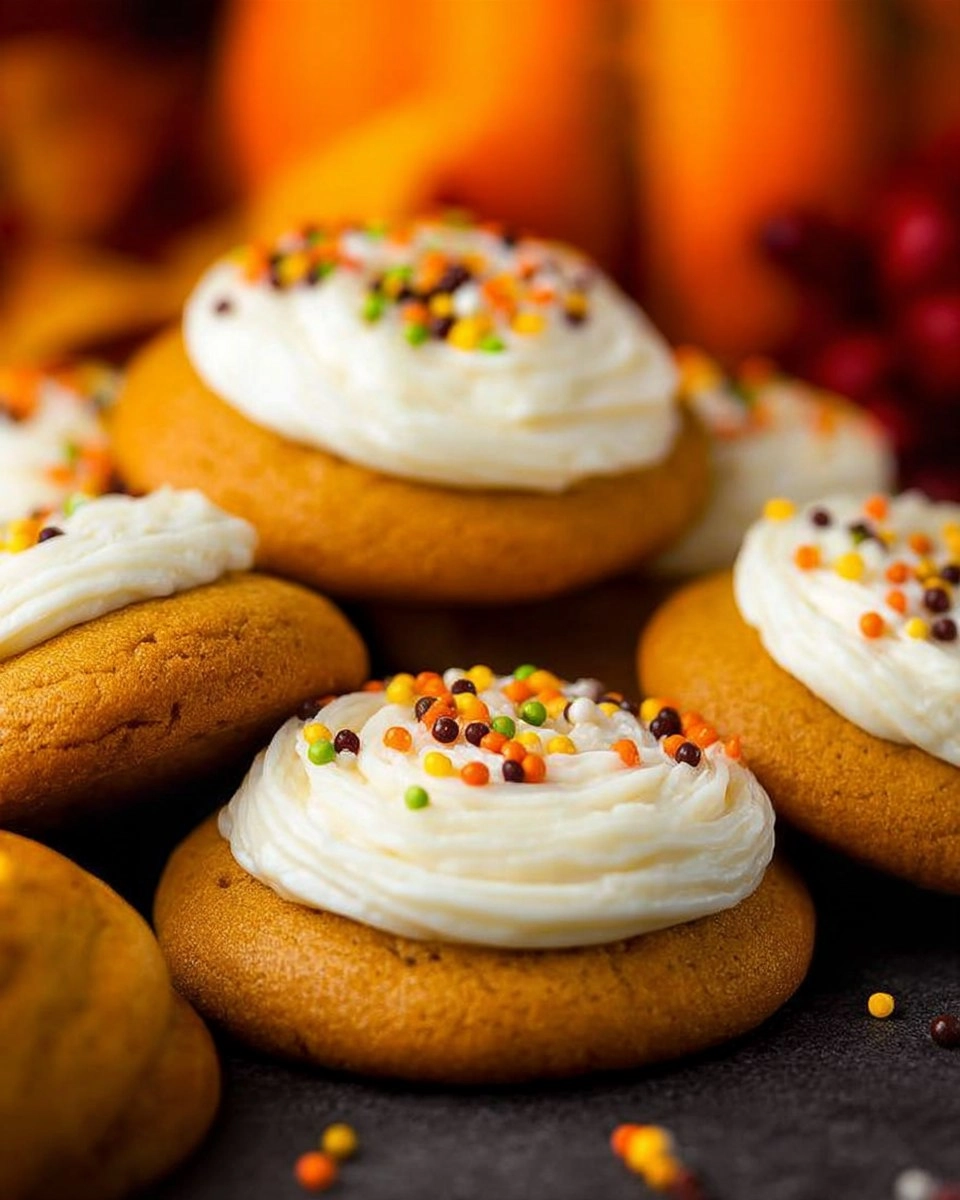 Pumpkin Cookies with Cream Cheese Frosting
