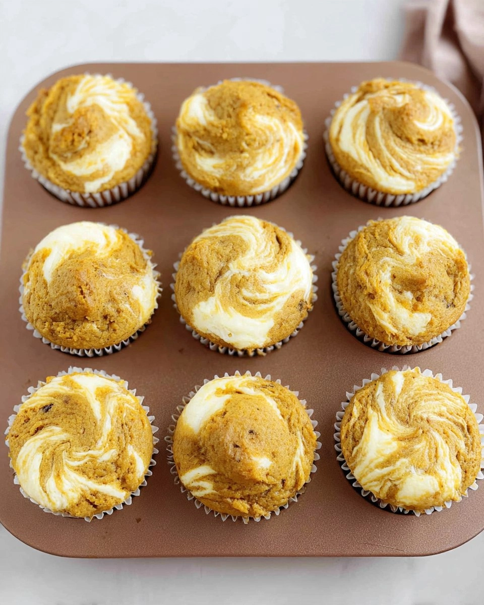Pumpkin Muffins with Cheesecake Swirl