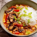 Tomato-Miso-Soup-with-Garlic-Sesame-Mushrooms-Recipe