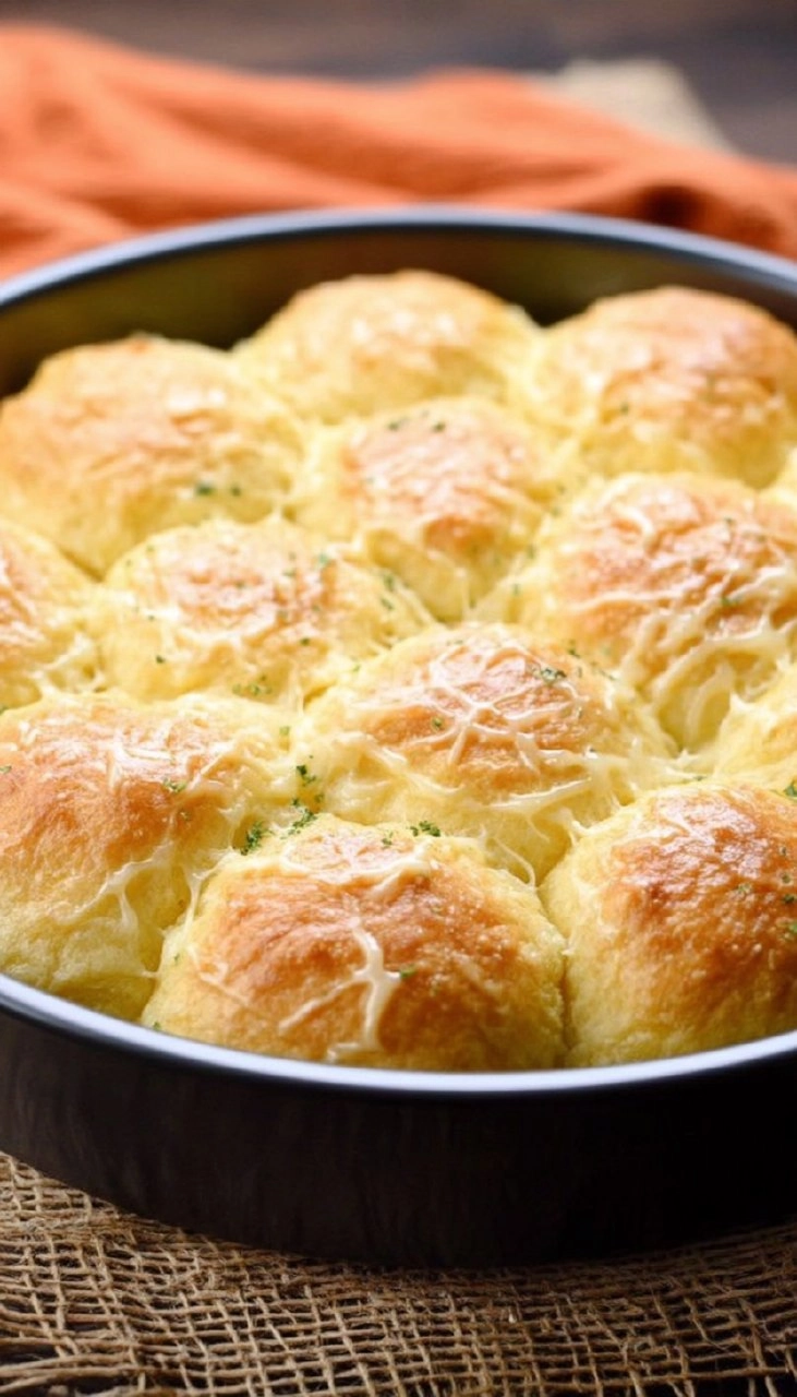 Cheesy Garlic Dinner Rolls