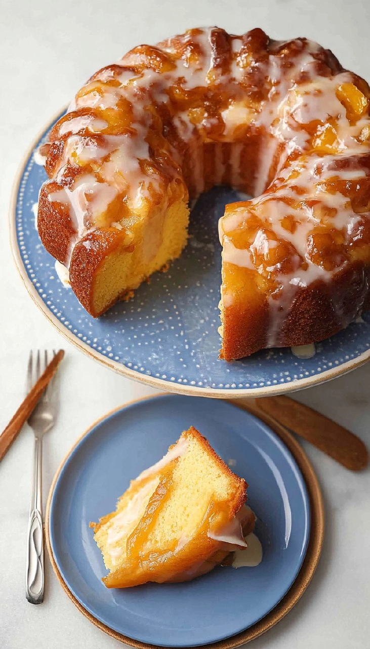 Unbelievably Delicious Peach Cobbler Pound Cake
